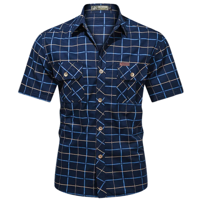 Austin | Elegant Short Sleeve Checkered Shirt