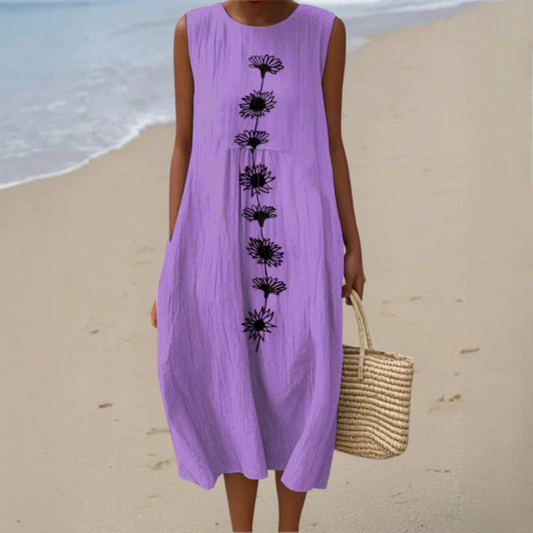 Emma | Violet Bloom Midi Dress