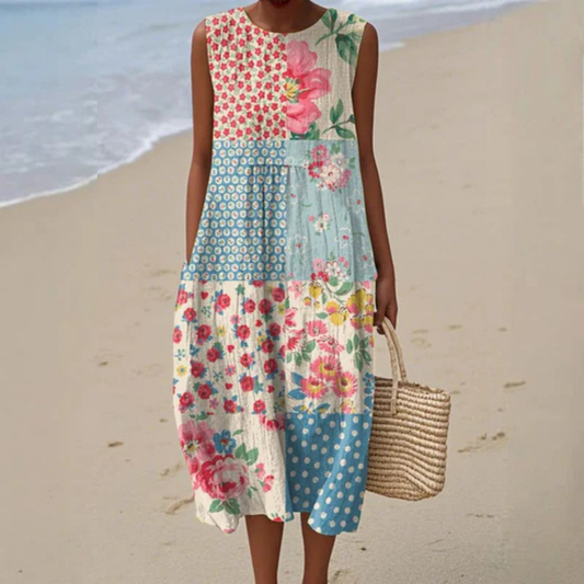 Anna | Patchwork Midi Dress