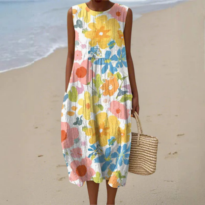 Ella | Pastel Floral Midi Dress